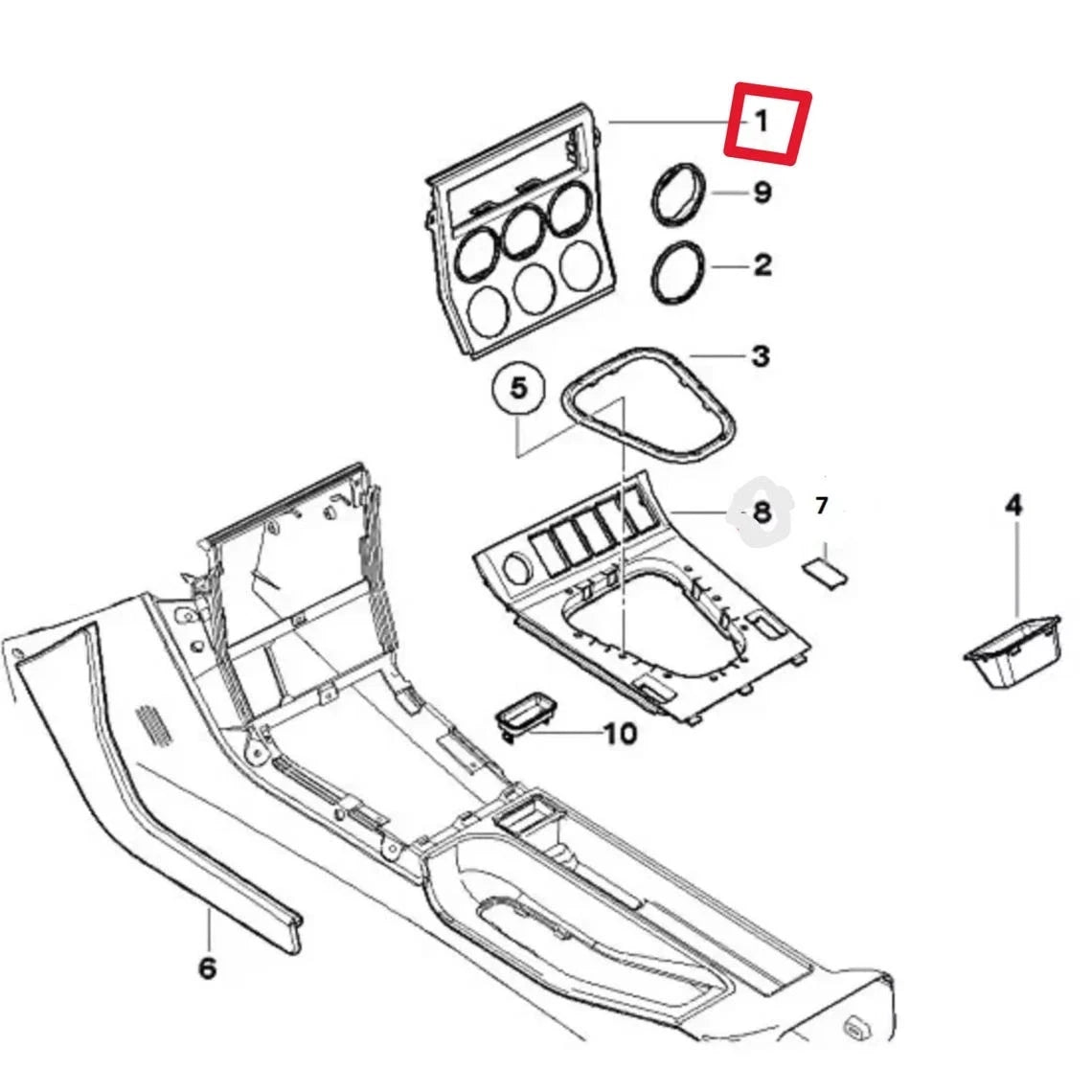 BMW Z3 Center Console Upper Gauge Trim LHD – OEM Look