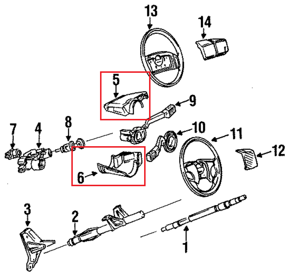 VW Golf Jetta MK3 Steering Column Trim Cover 1992-1999 Set