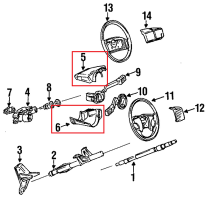 VW Golf Jetta MK3 Steering Column Trim Cover 1992-1999 Set