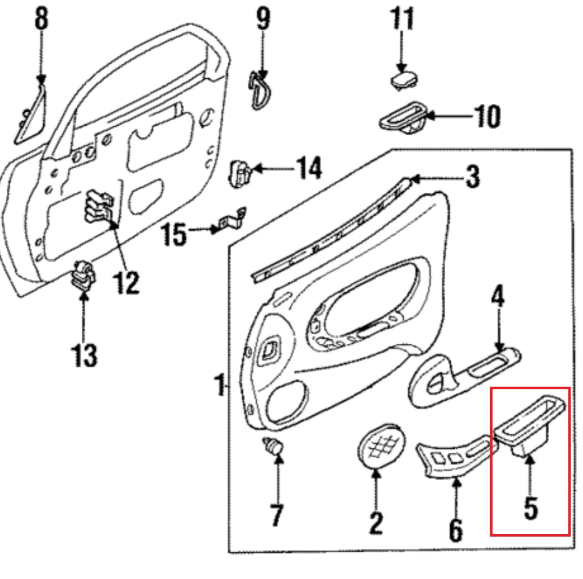 Mazda RX7 FD3S Door Pocket Map Lid